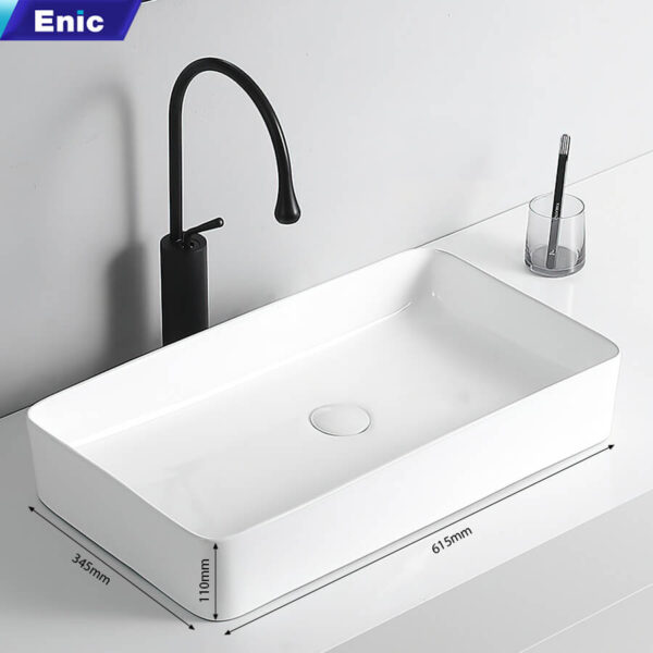 Chậu rửa Lavabo để bàn Enic S6 - Trắng