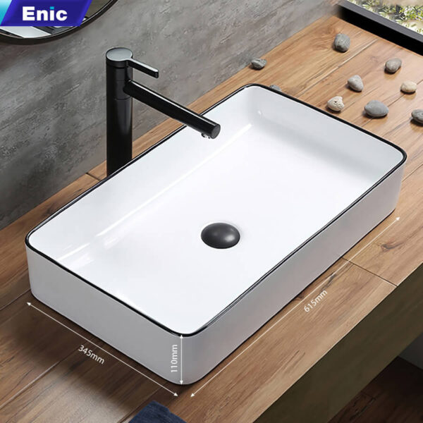 Chậu rửa Lavabo để bàn Enic S6 - Viền đen