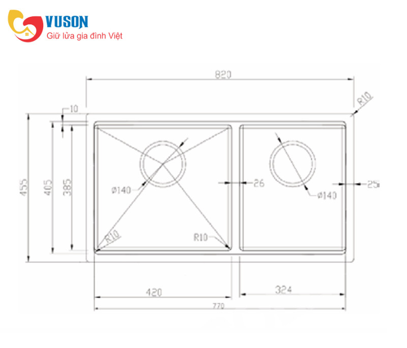 Chậu rửa bát Eurogold EUC28845GD