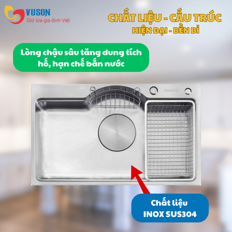 Chậu rửa bát Eurogold EUD27848