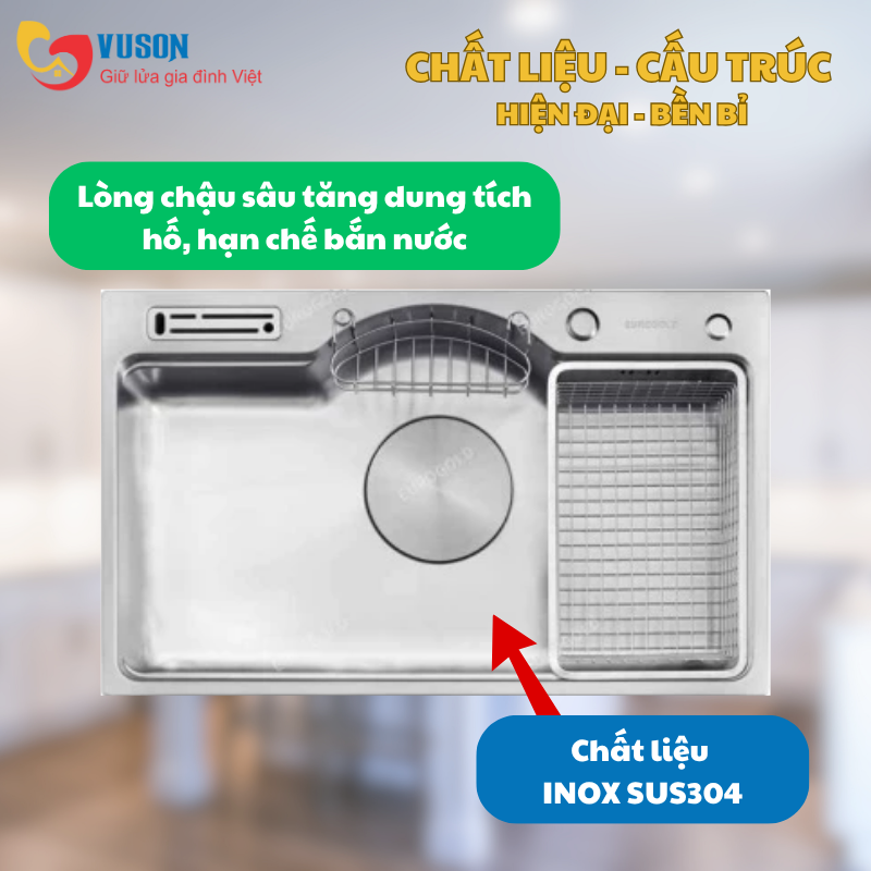 Chậu rửa bát Eurogold EUD37848