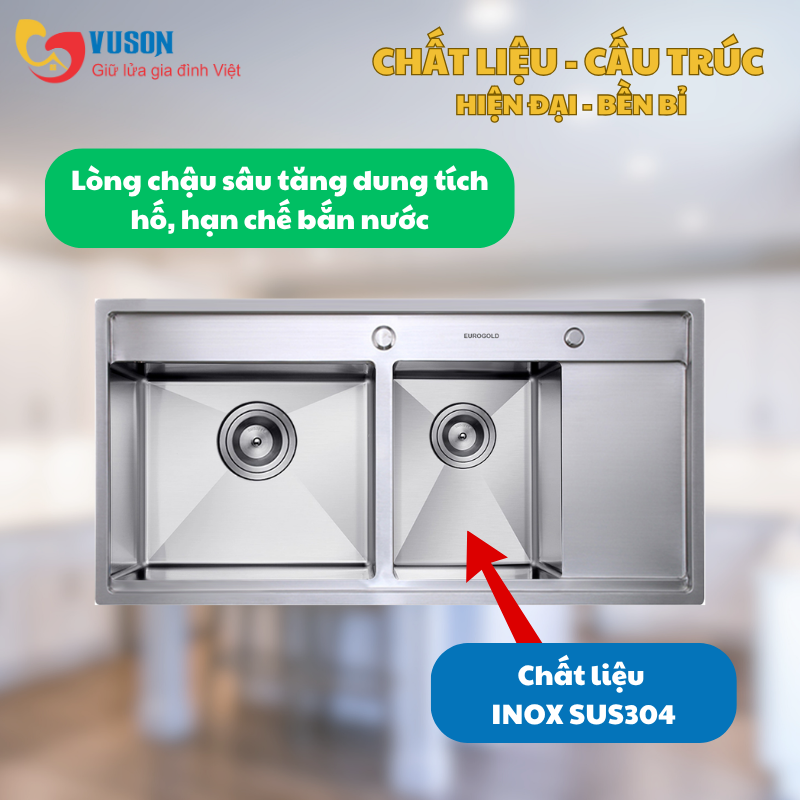 Chậu rửa bát Eurogold EUP39850