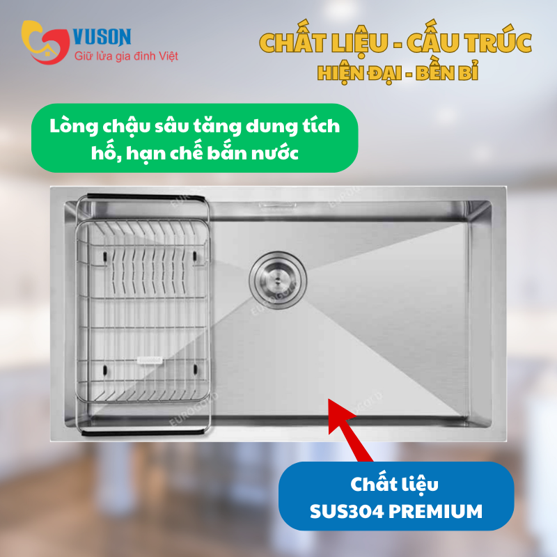 Chậu rửa bát Eurogold EUS18045GB