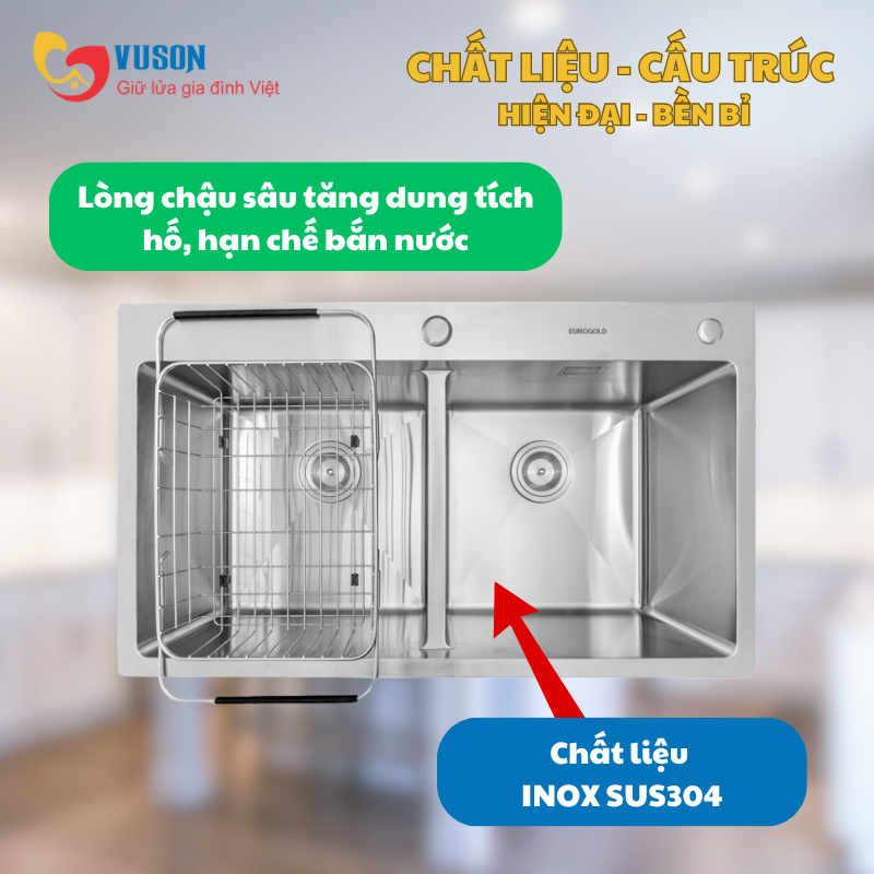 Chậu rửa bát Eurogold EUS47848