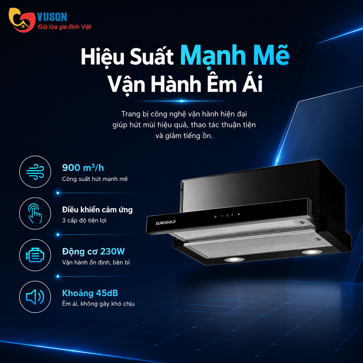 Máy hút mùi Eurogold EHM1170B