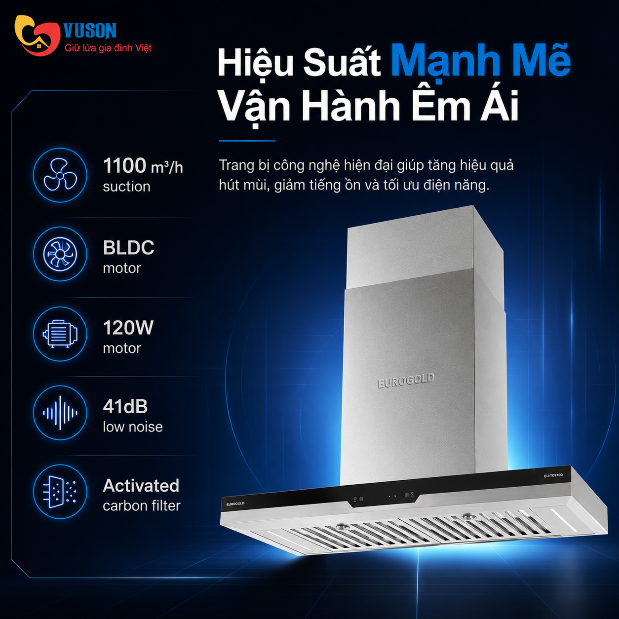 Máy hút mùi Eurogold EHM3570S