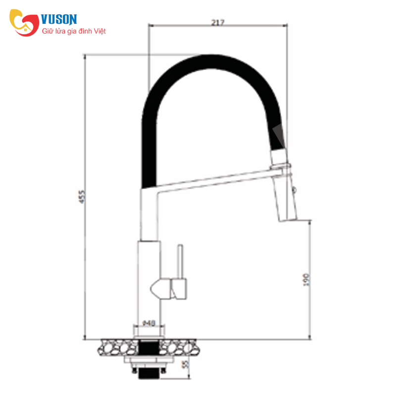 Vòi rửa bát Eurogold EUF528CM