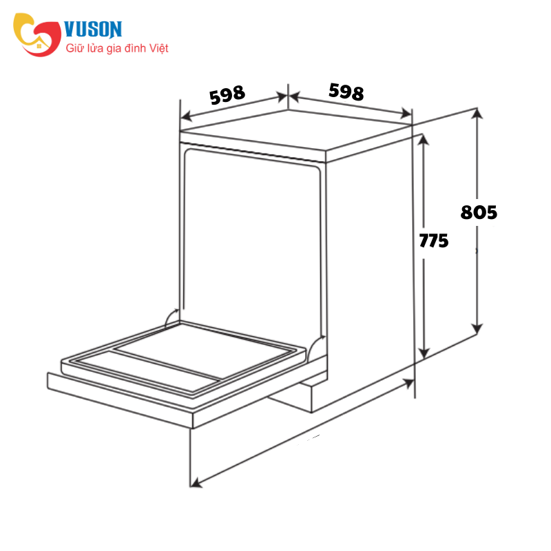 Máy rửa bát Eurosun SMS82EU88GB