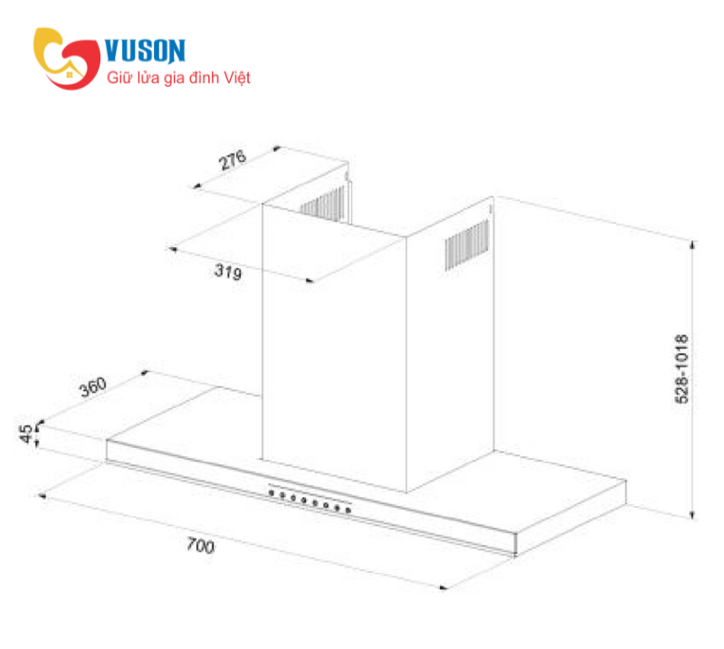 Máy hút mùi Eurosun EH-70AF79E