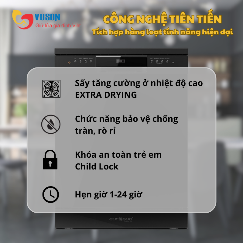 Máy rửa bát Eurosun SMS78EU81B