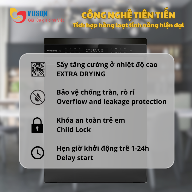 Máy rửa bát Eurosun SMS81EU75G