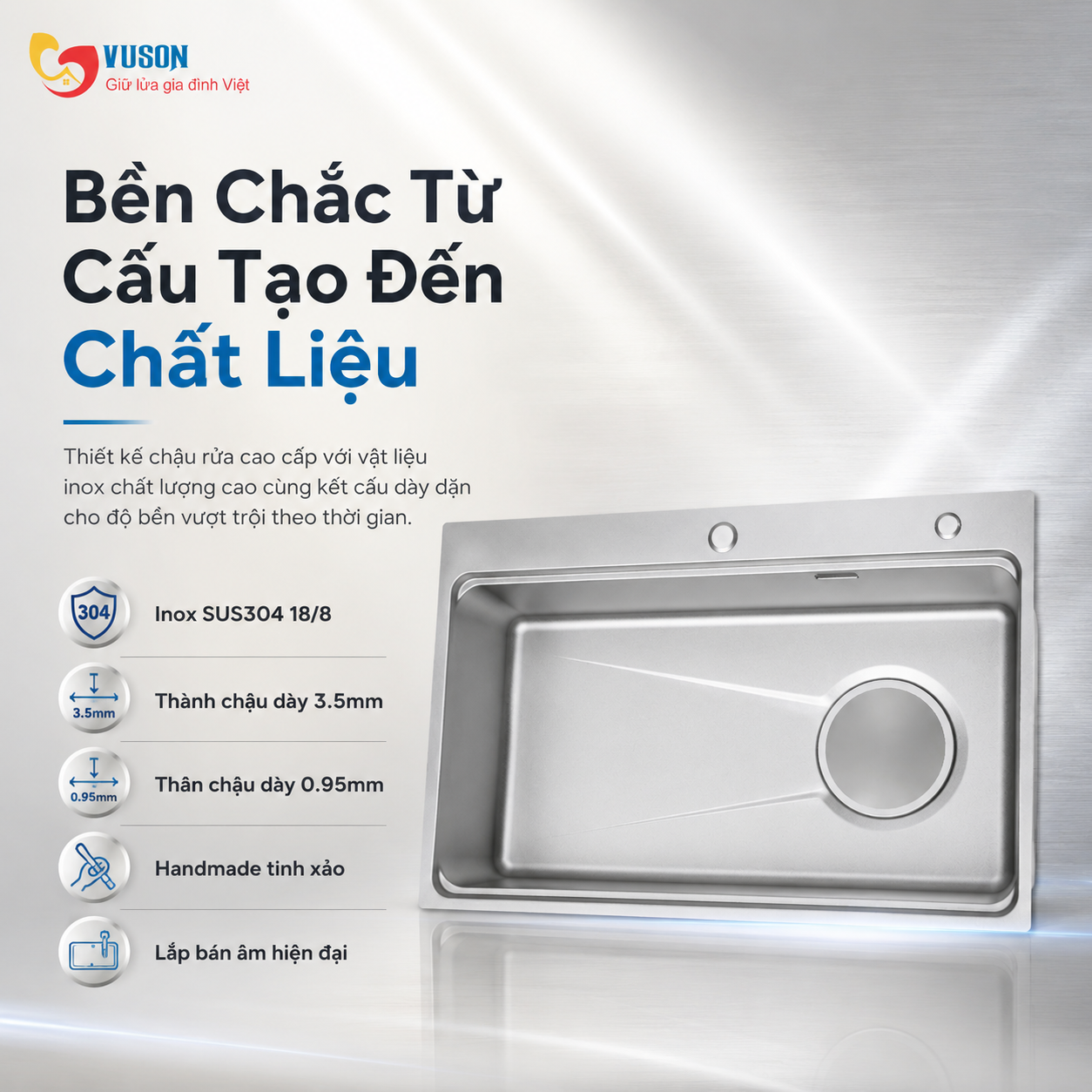 Chậu rửa bát GrandX GX7650SV