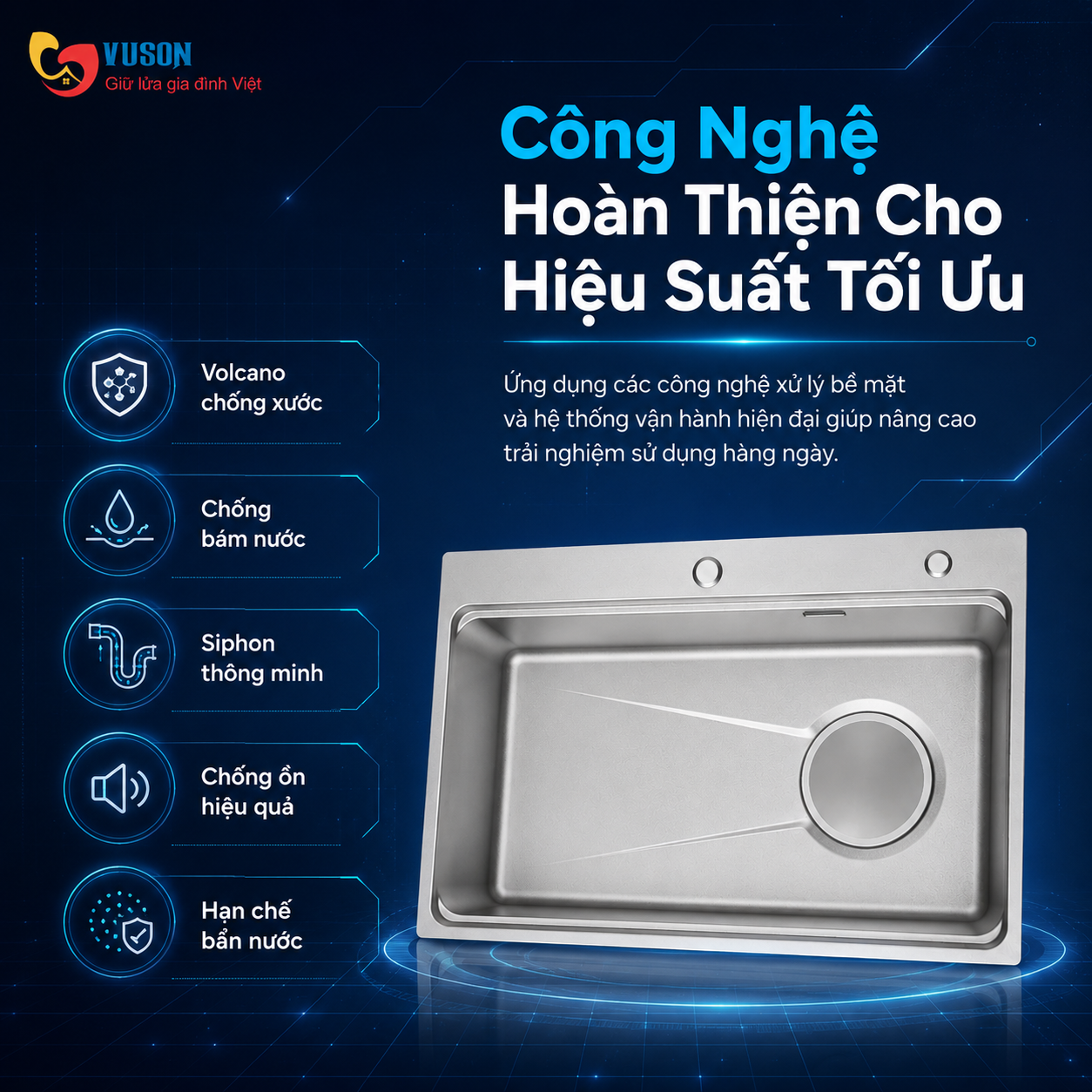 Chậu rửa bát GrandX GX7650SV