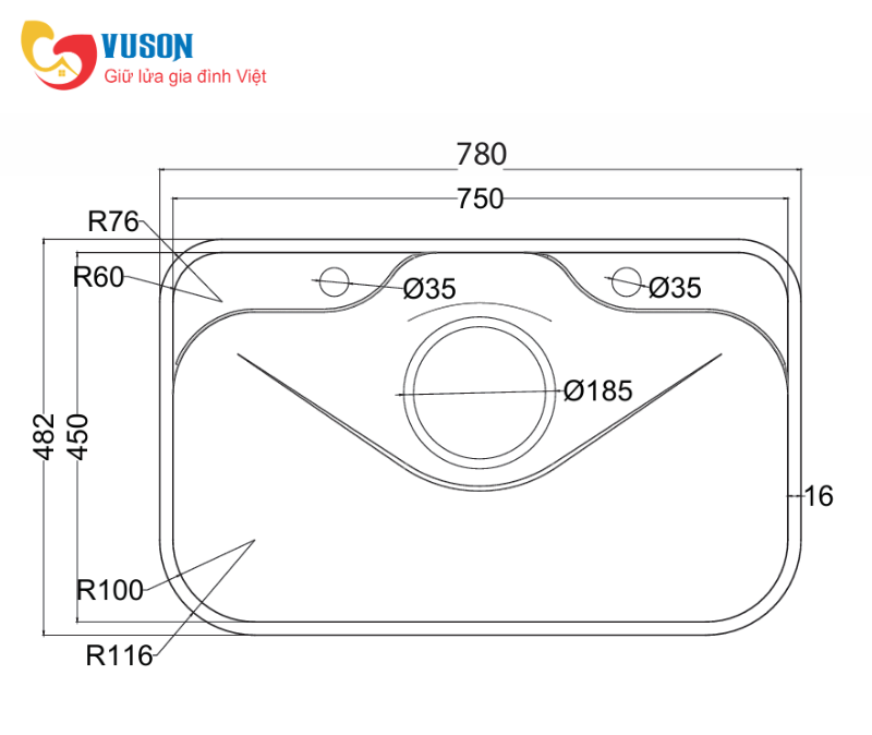 Chậu rửa bát GrandX GX7848JP Hikari