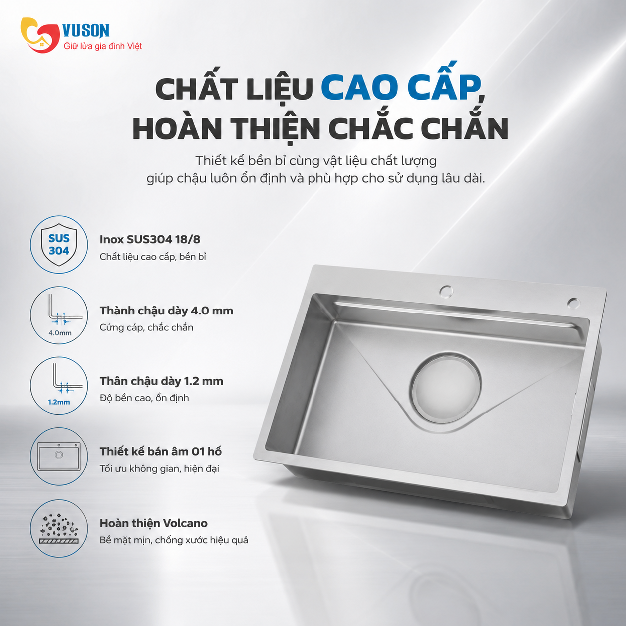 Chậu rửa bát GrandX GX7850J