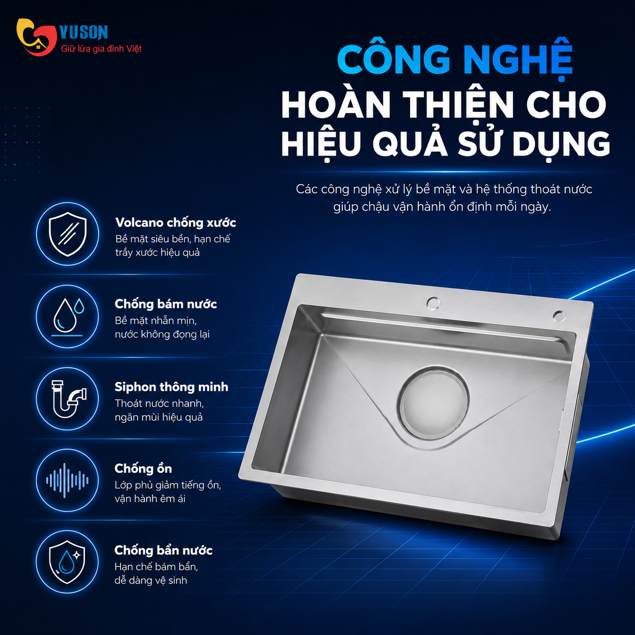 Chậu rửa bát GrandX GX7850J