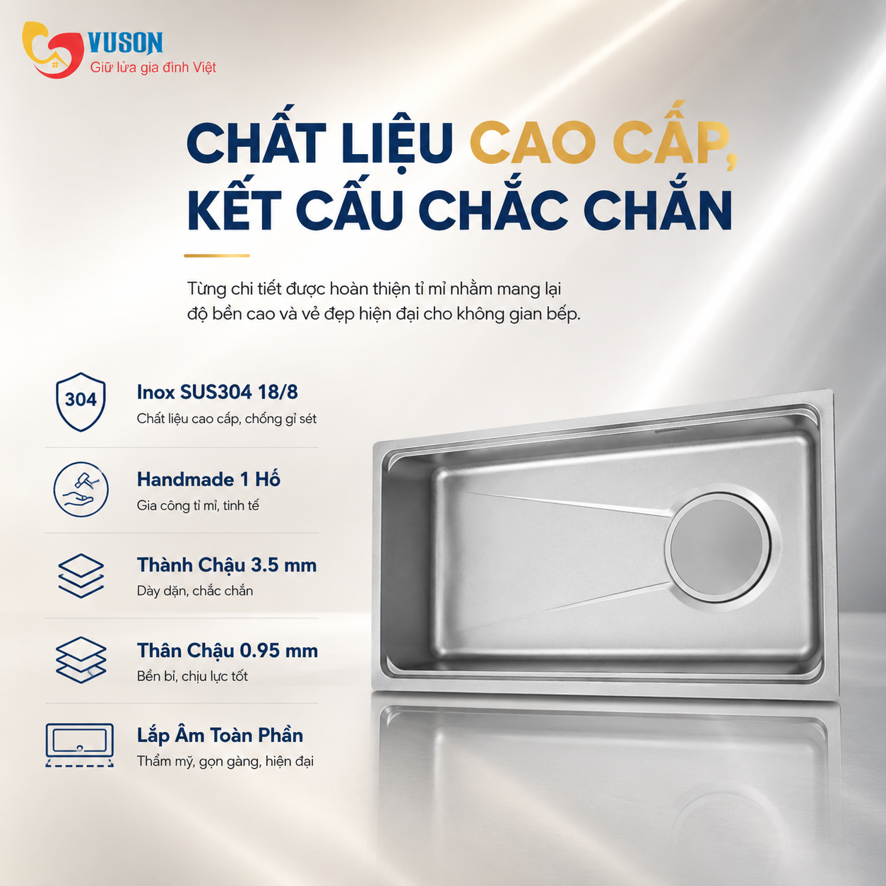 Chậu rửa bát GrandX GX8045LV