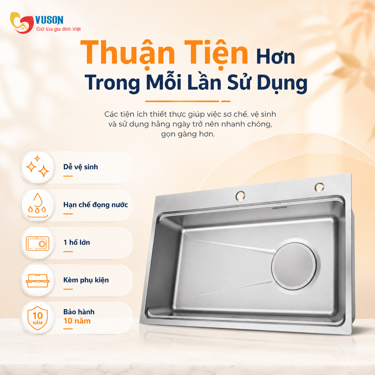 Chậu rửa bát GrandX GX8050SV