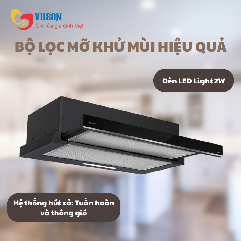 Máy hút mùi âm tủ GrandX GX H60F56B