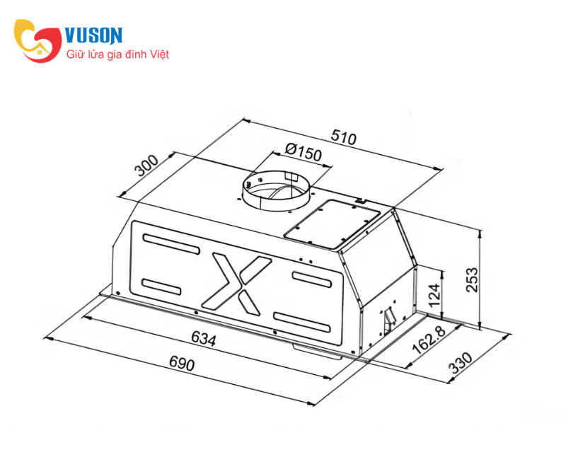 Máy hút mùi âm tủ GrandX GX H70F79G