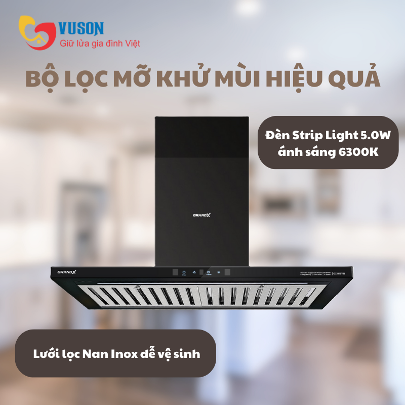 Máy hút mùi áp tường GrandX GX H90T65