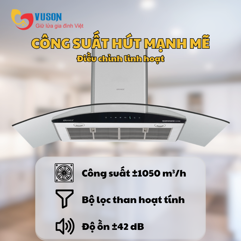 Máy hút mùi kính cong GrandX GX H70C62