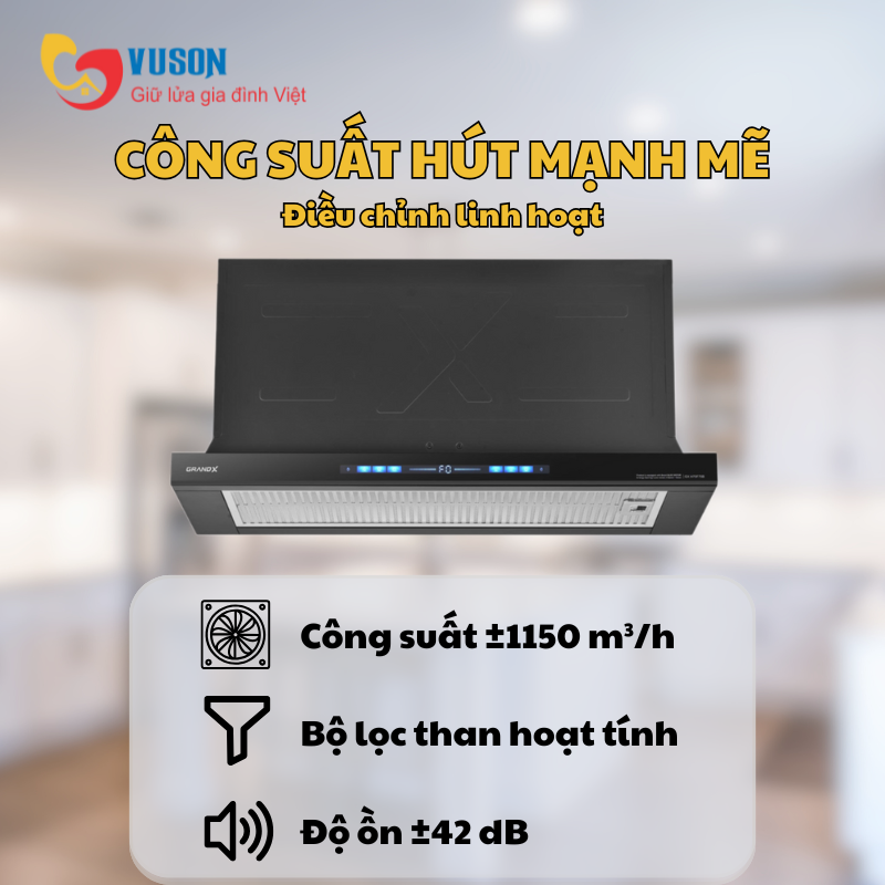 Máy hút mùi âm tủ GrandX GX H70F75B
