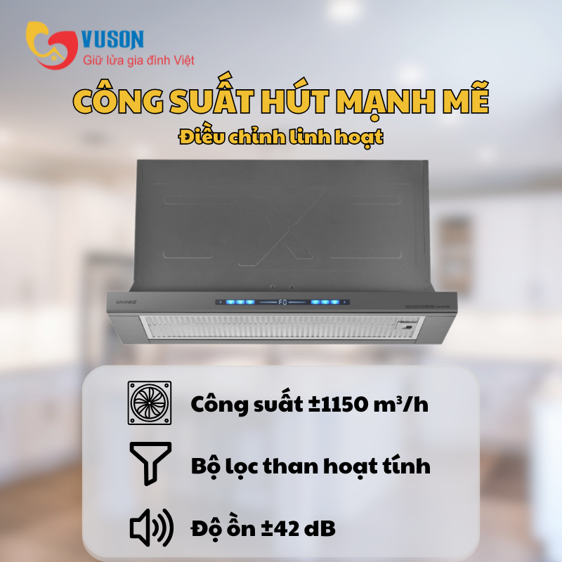 Máy hút mùi âm tủ GrandX GX H70F75G