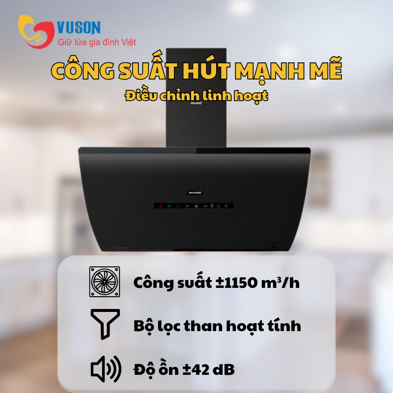 Máy hút mùi áp tường GrandX GX H90F87B