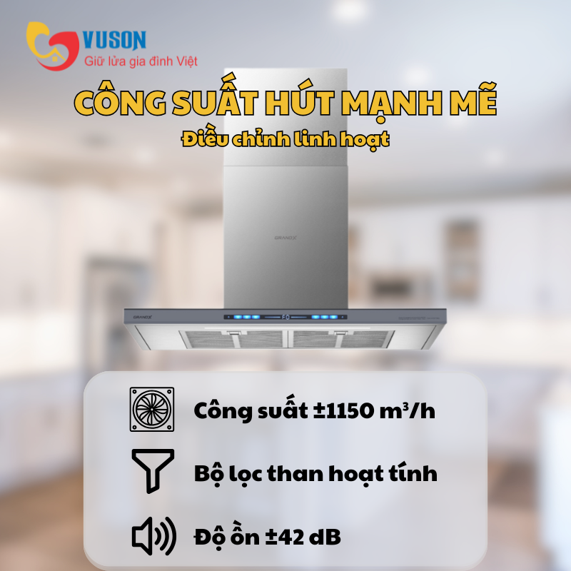 Máy hút mùi áp tường GrandX GX H90T78G