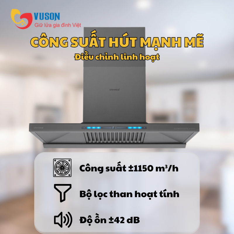 Máy hút mùi áp tường GrandX GX H70T81G