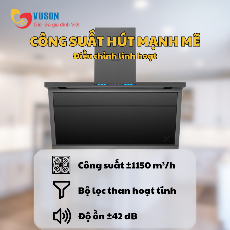 Máy hút mùi áp tường GrandX GX H90T88G