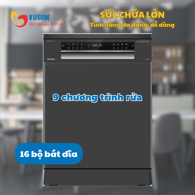 Máy rửa bát GrandX SMS7GX86G Series 7