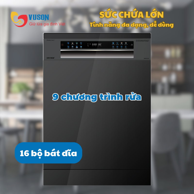 Máy rửa bát GrandX SMS8GX87B Series 8