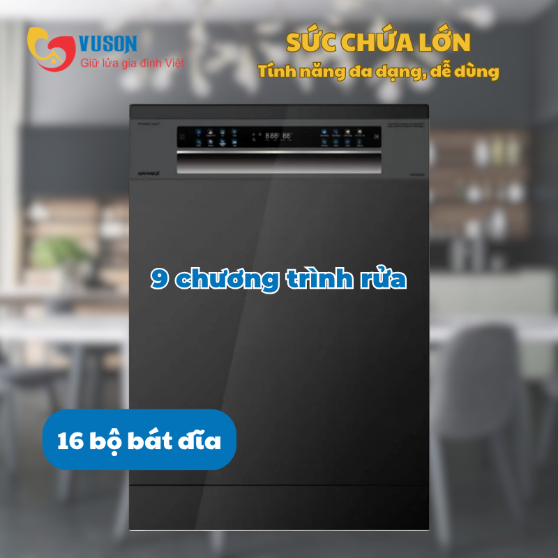 Máy rửa bát GrandX SMS8GX87G Series 8