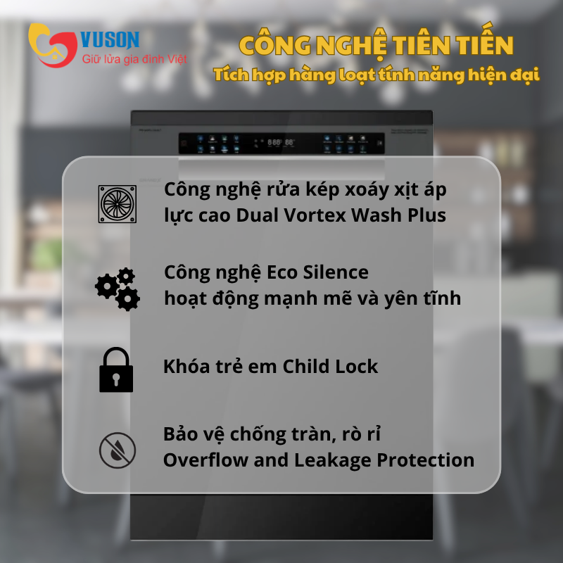 Máy rửa bát GrandX SMS8GX87G Series 8