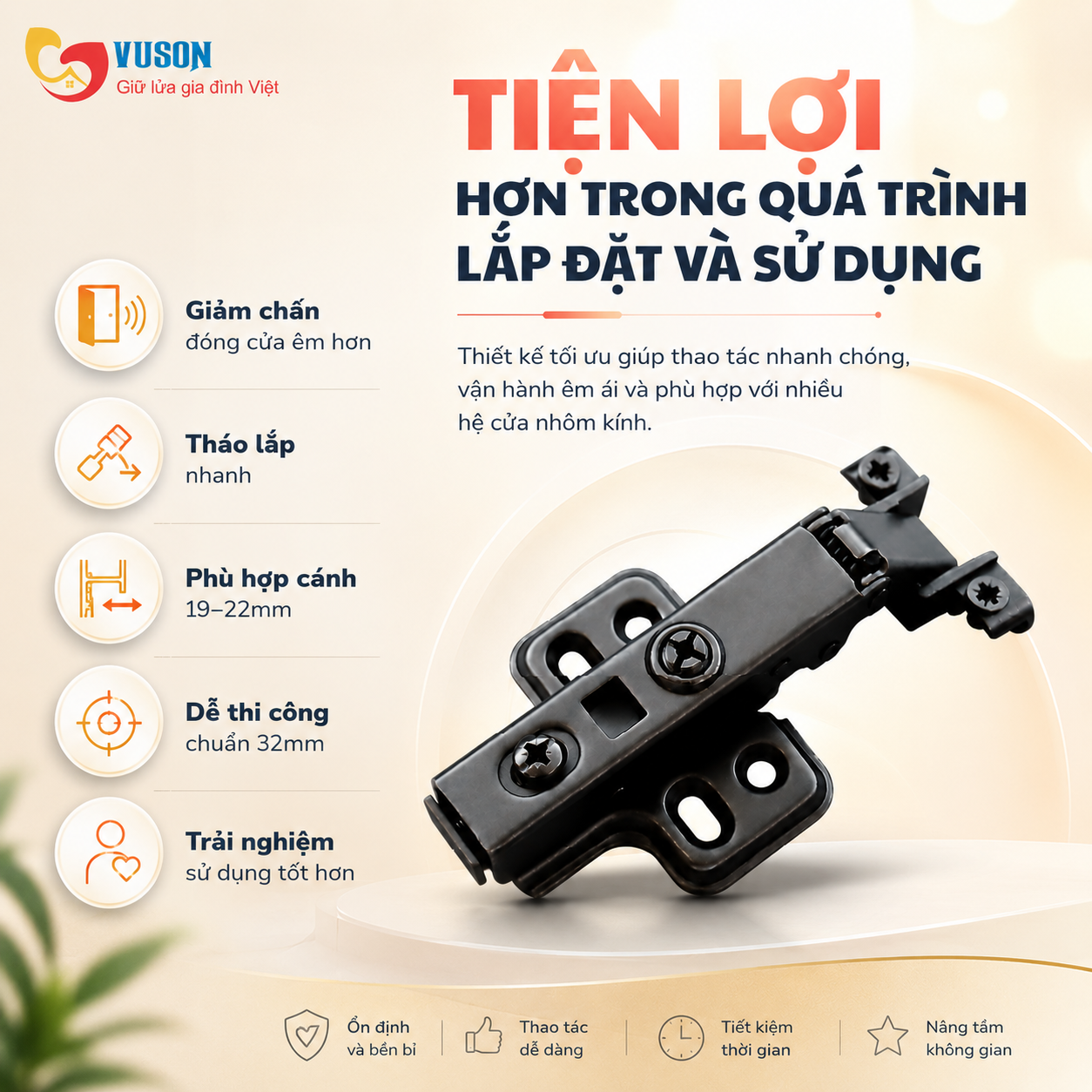 Bản lề GrandX Capella cho cửa nhôm XC.A107A