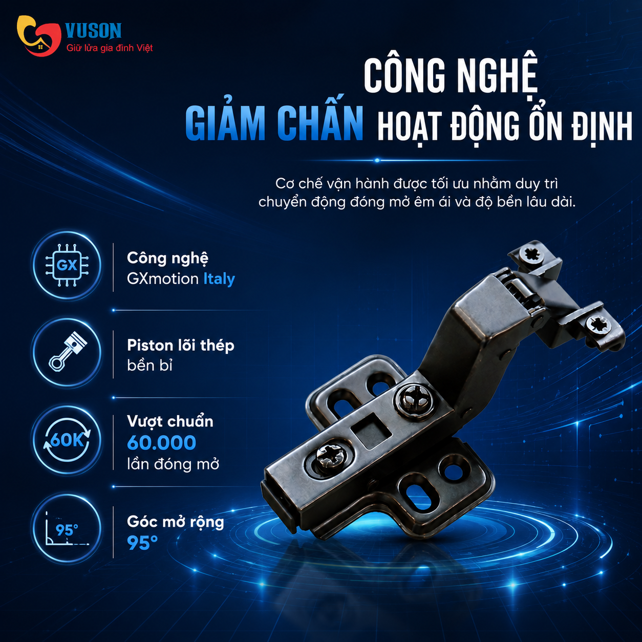 Bản lề GrandX Capella cho cửa nhôm XC.A107C