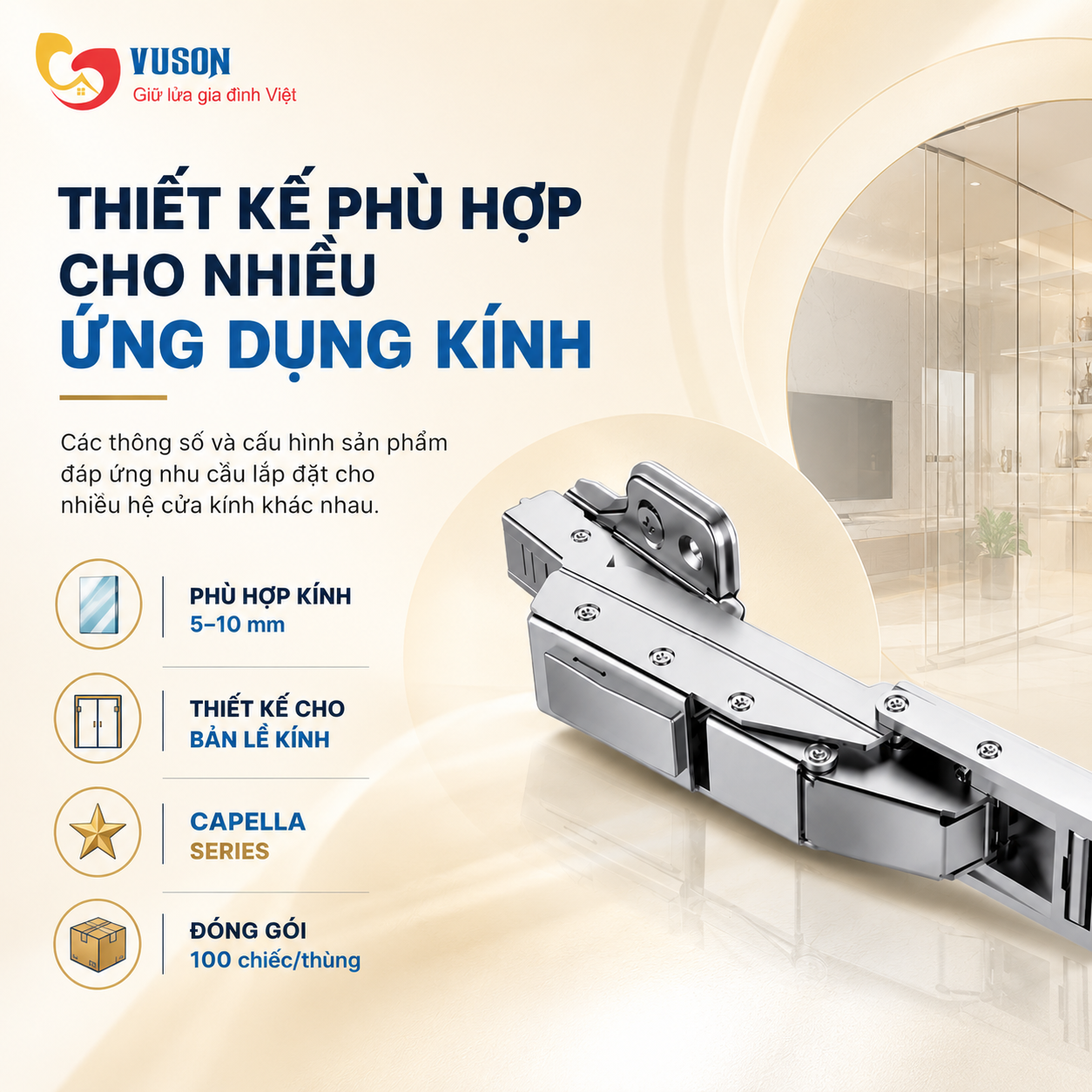 Bản Lề GrandX Capella kính XC.G1