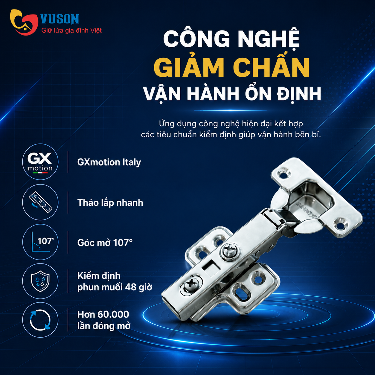 Bản Lề GrandX Capella thép XC.IR105A