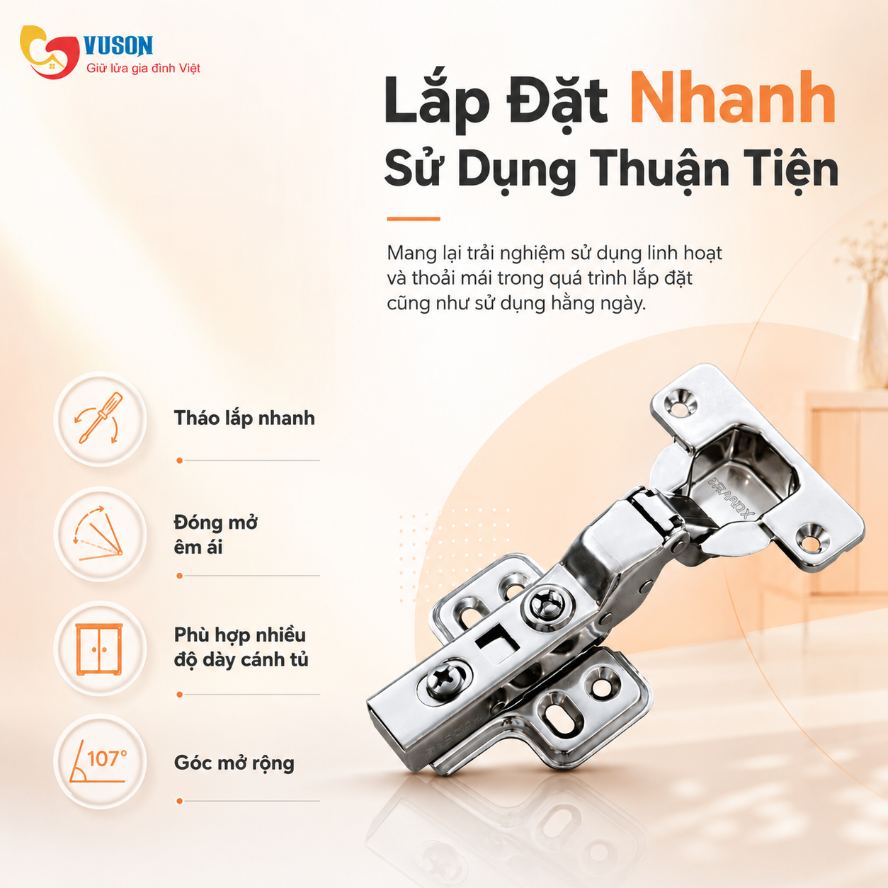 Bản Lề GrandX Capella thép XC.IR105B