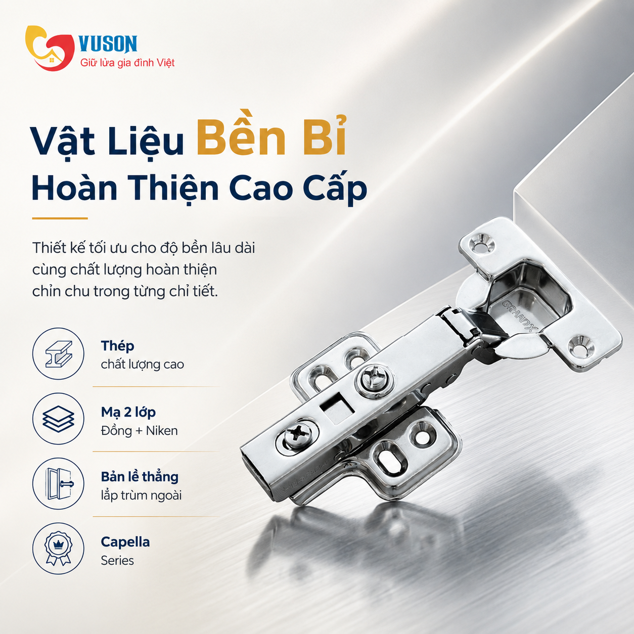 Bản Lề GrandX Capella thép XC.IR107A1