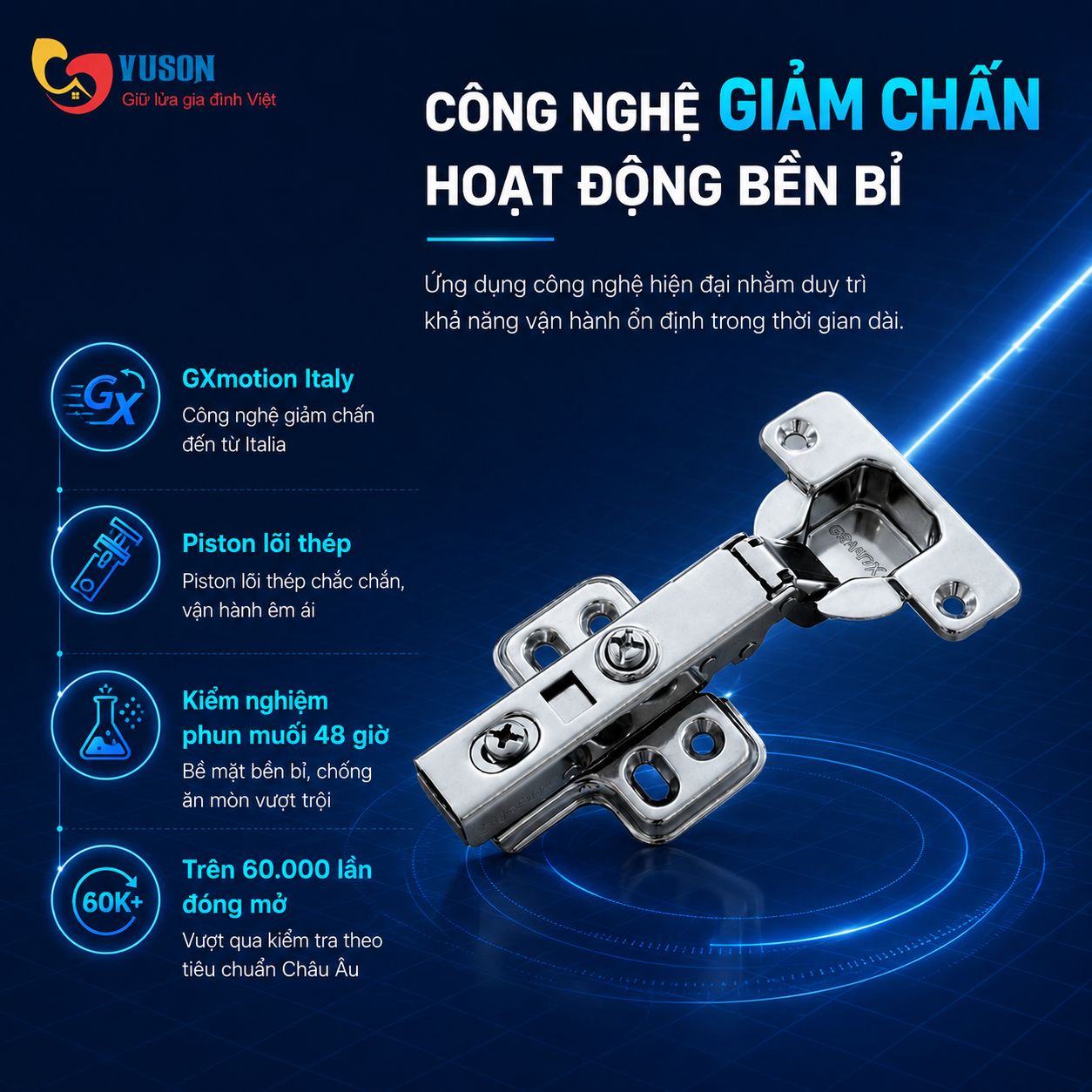 Bản Lề GrandX Capella thép XC.IR107A1