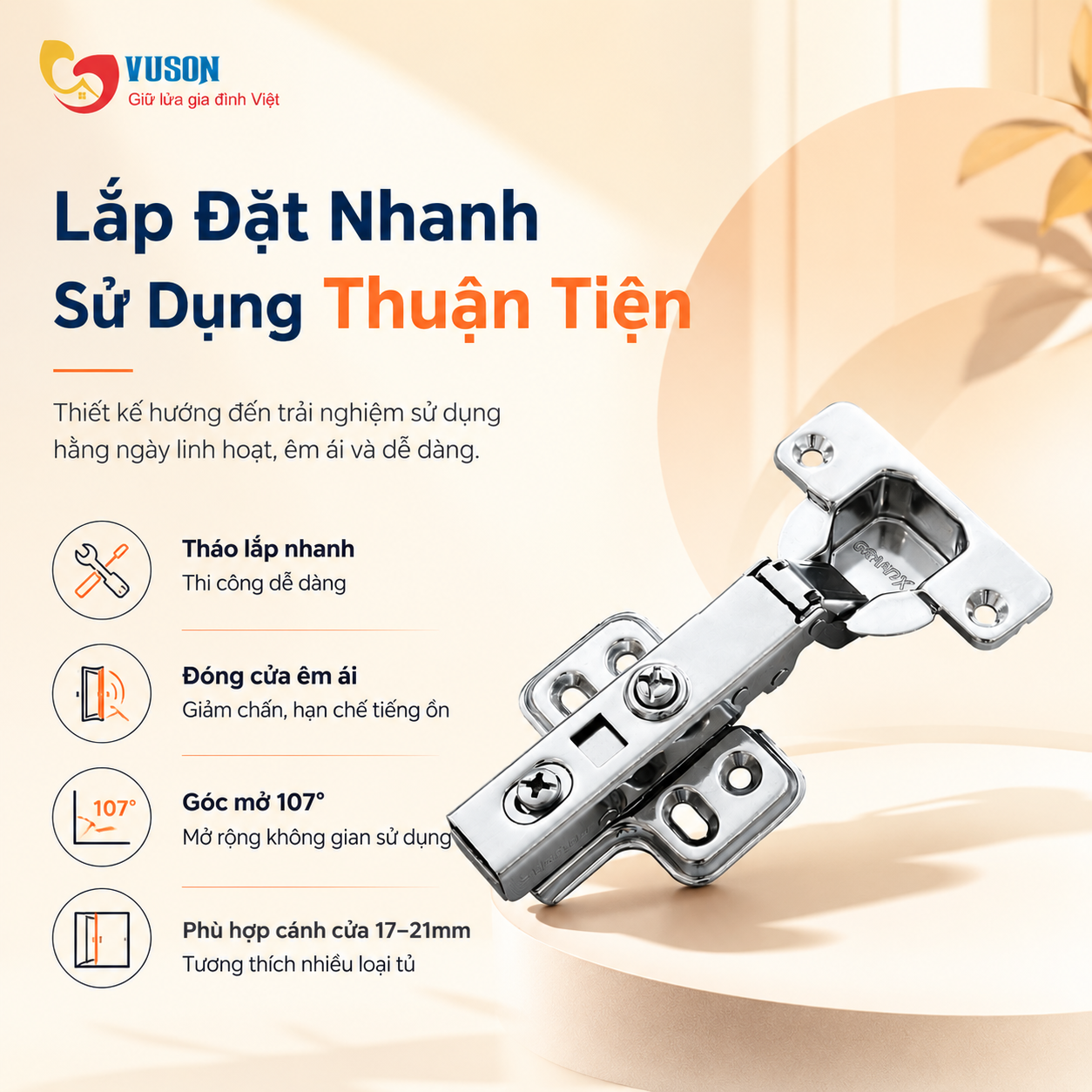 Bản Lề GrandX Capella thép XC.IR107A1