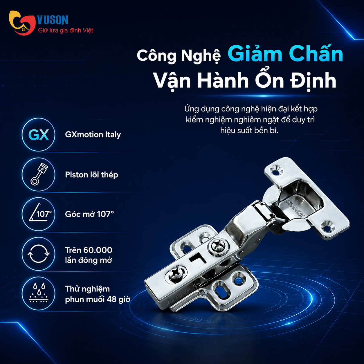 Bản Lề GrandX Capella thép XC.IR107B1