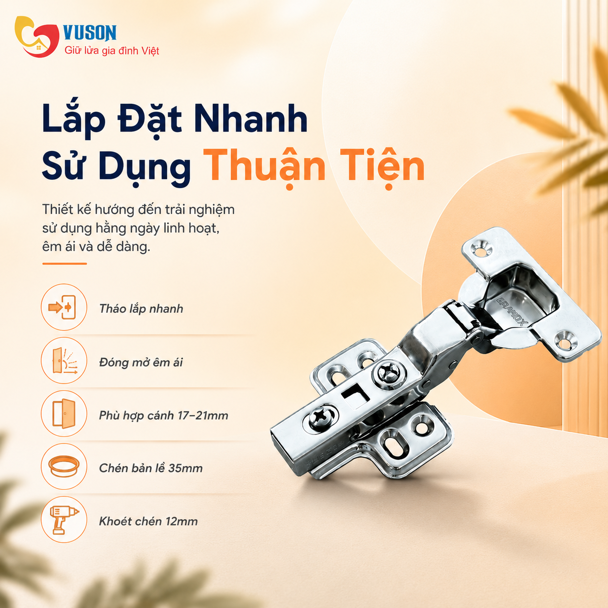 Bản Lề GrandX Capella thép XC.IR107B1