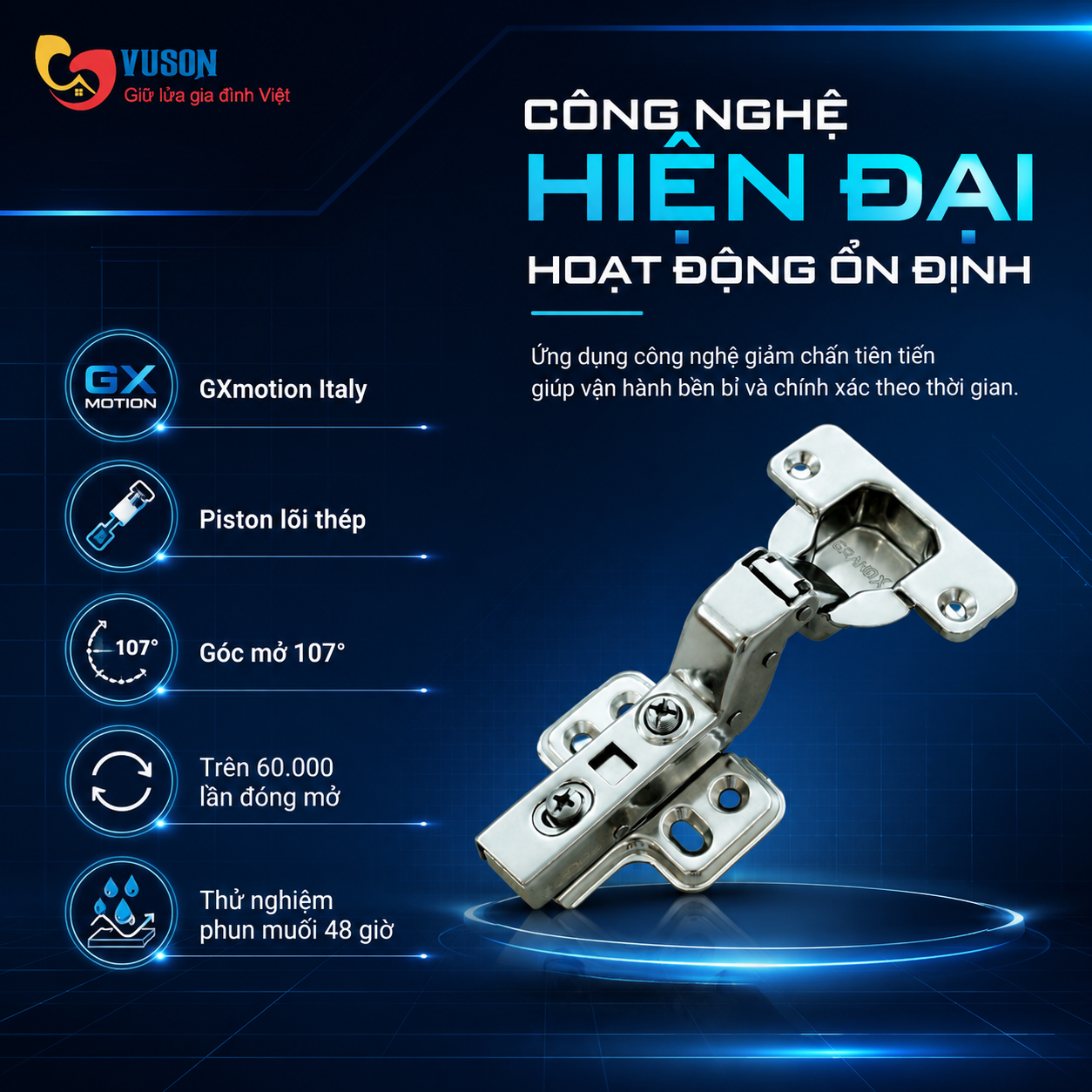 Bản Lề GrandX Capella thép XC.IR107C1