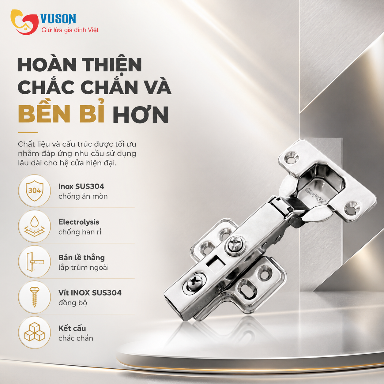Bản Lề GrandX Capella SUS304 XC.S304A