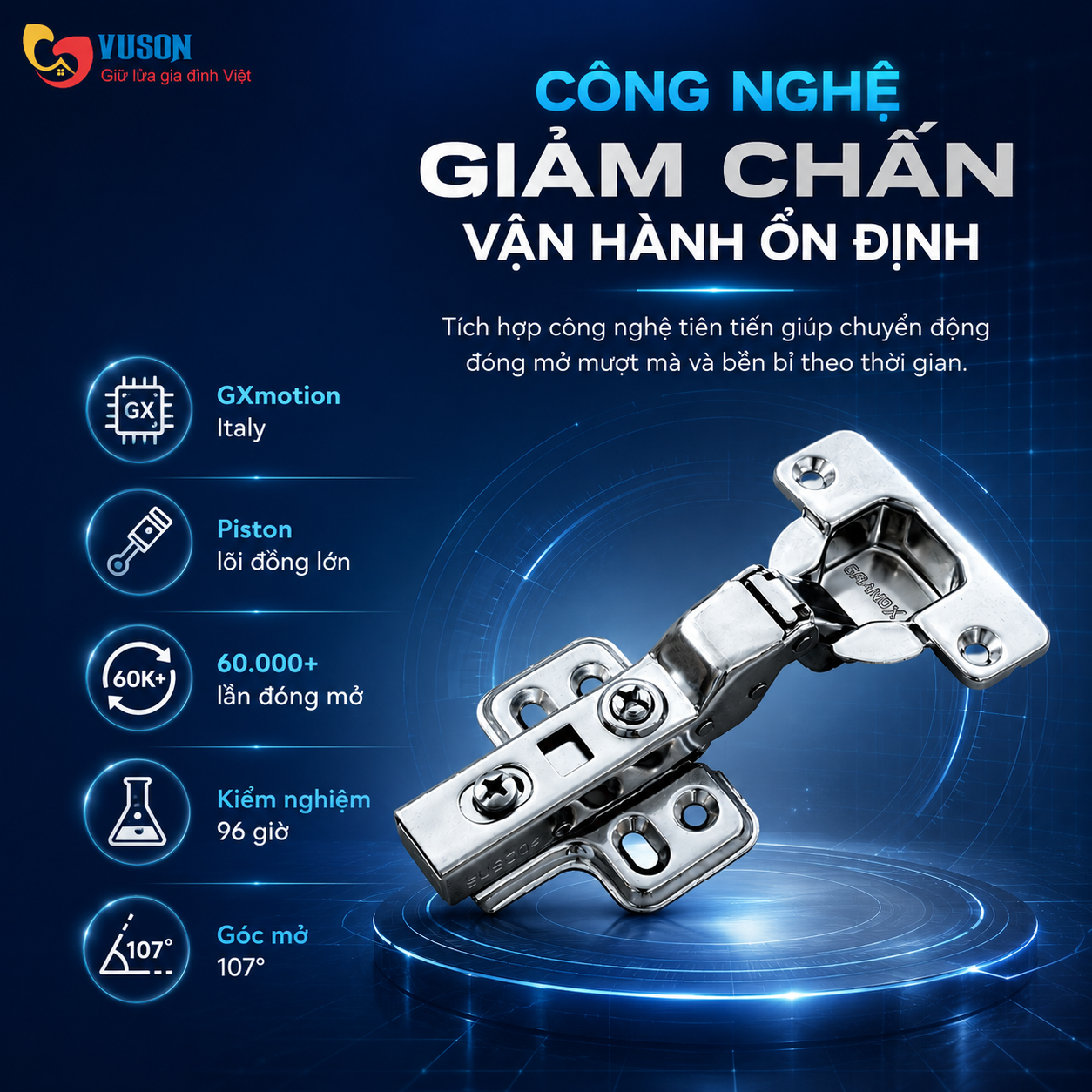 Bản Lề GrandX Capella SUS304 XC.S304B