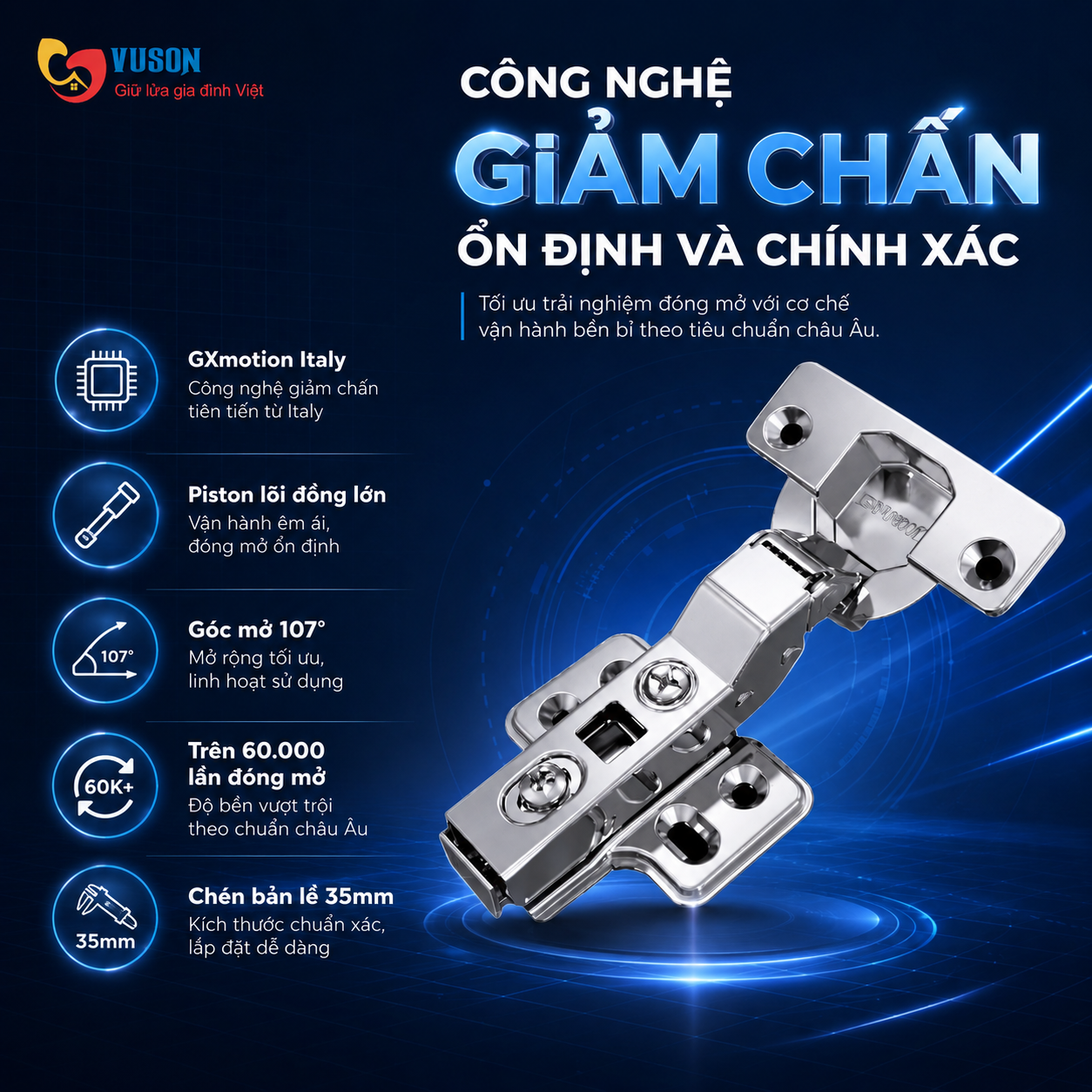 Bản Lề GrandX Capella SUS304 XC.S304HB